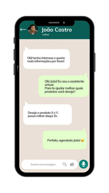 Exemplo de conversa no WhatsApp